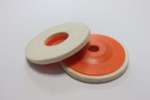 Tarcza polerska filcowa, widok z góry i dołu