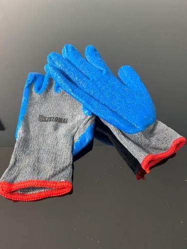 Szaro-niebieskie rękawice ochronne, tył